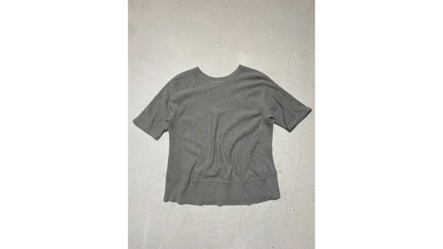 NO BRAND SHORT SLEEVE REVERSE WEAVE SWEAT